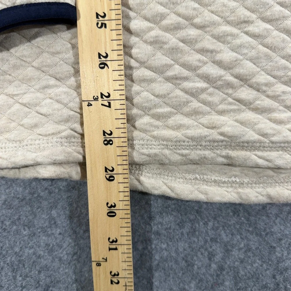 J.Crew Mens Authentic Fleece Quilted Quarter Zip Pullover Beige XXL